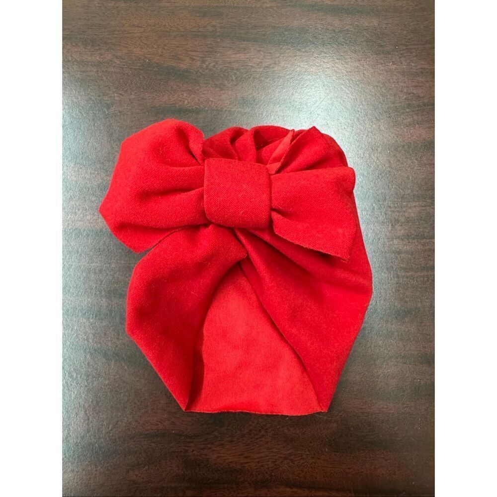 Red Baby Turban Knot Hat with Bow
